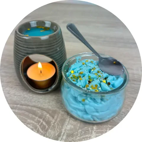 Wax melts en cuchara